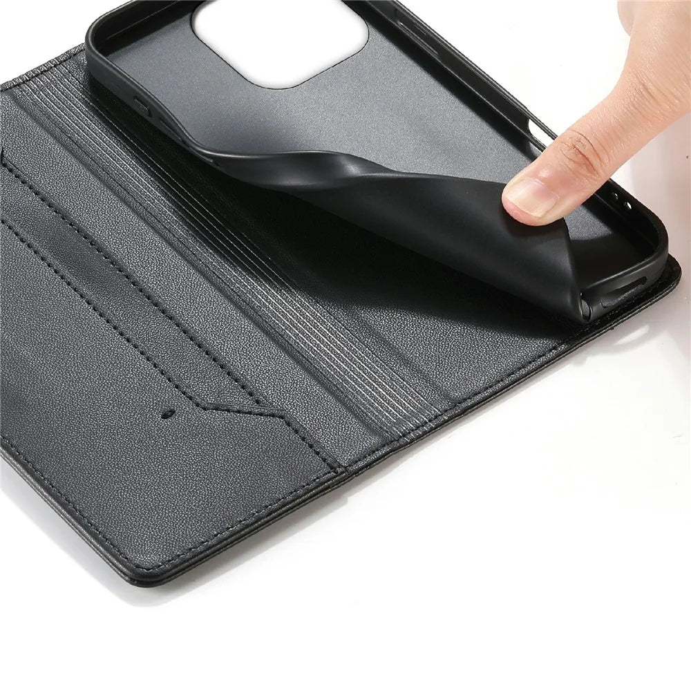 For Realme 16T 5G Wallet Stand Case Line Splicing TPU PU Leather Phone Cover - Black - 4
