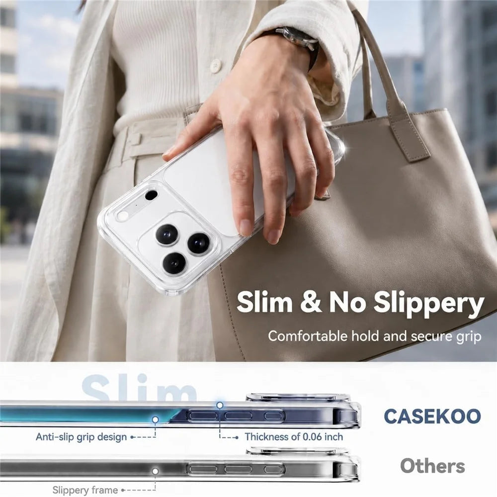 CASEKOO for iPhone 18 Pro Max / 17 Pro Max Case PC + TPU Clear Anti-Yellowing Phone Cover - Transparent - 2