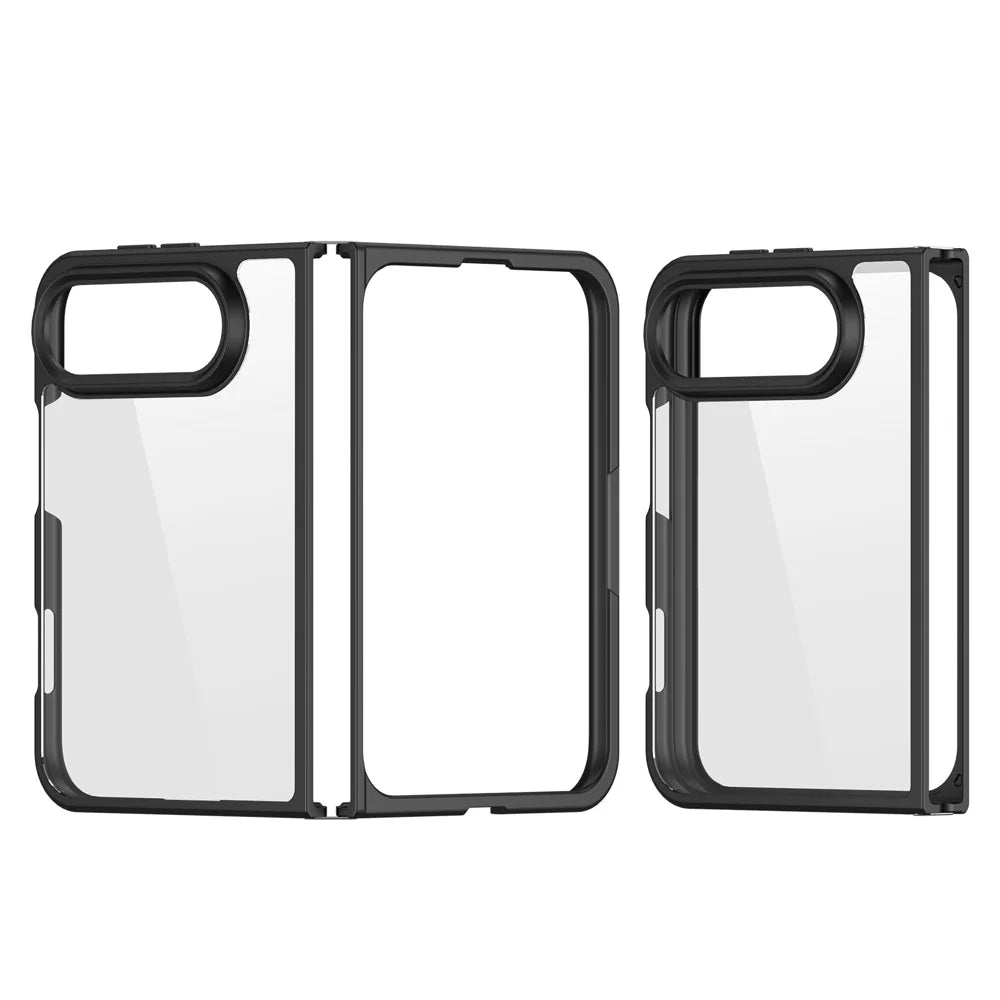 DUX DUCIS for iPhone Fold Aimo Series PC + TPU Clear Back Phone Cover (REACH Certification) - Black - 2