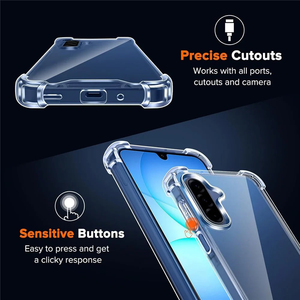 For Samsung Galaxy A57 5G Case Military Grade Drop Protection Acrylic + TPU Phone Cover - Transparent - 4