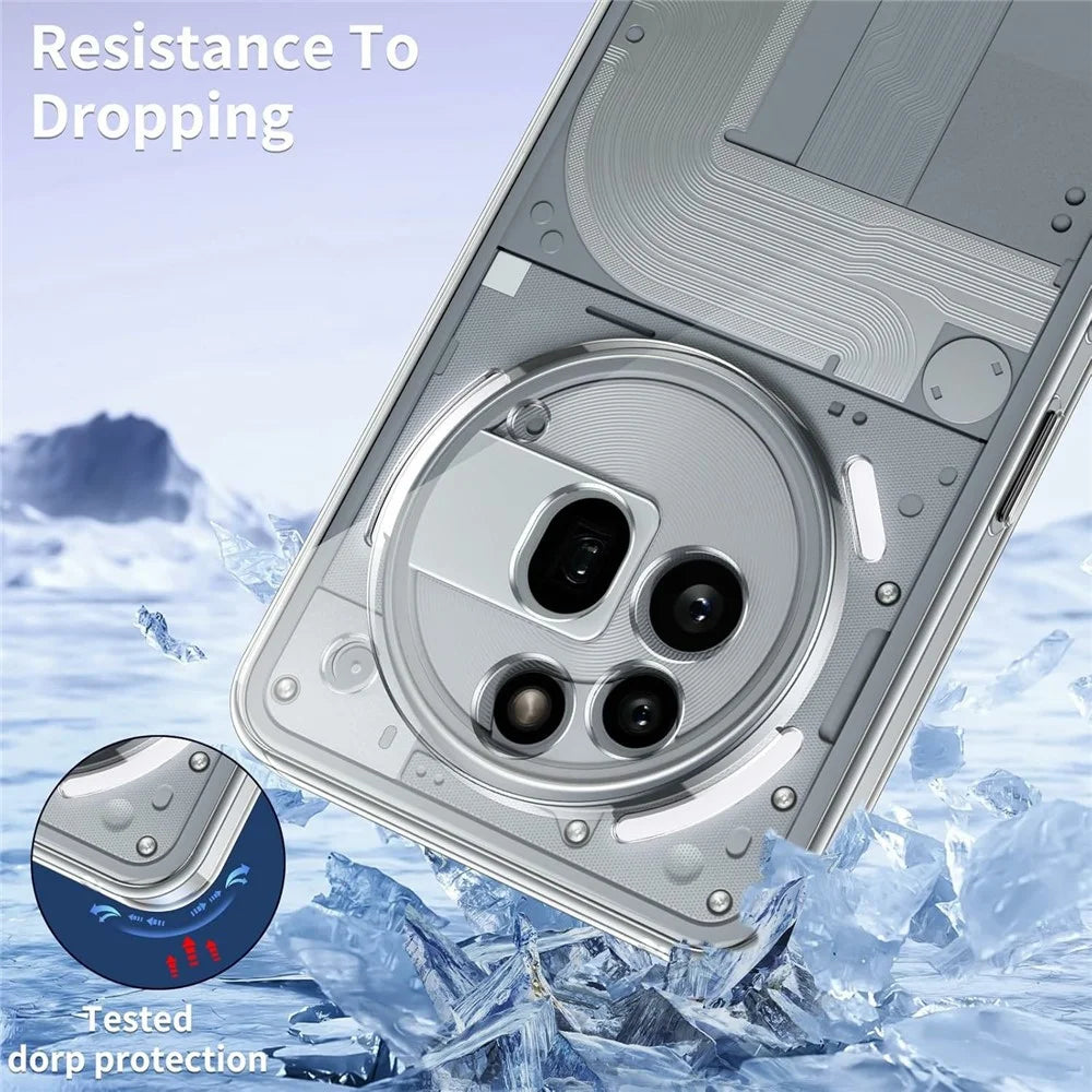 For Nothing Phone (3a) Pro Case TPU Clear Phone Cover + 2PCS Tempered Glass Screen Film 2.5D Arc Edge - 6