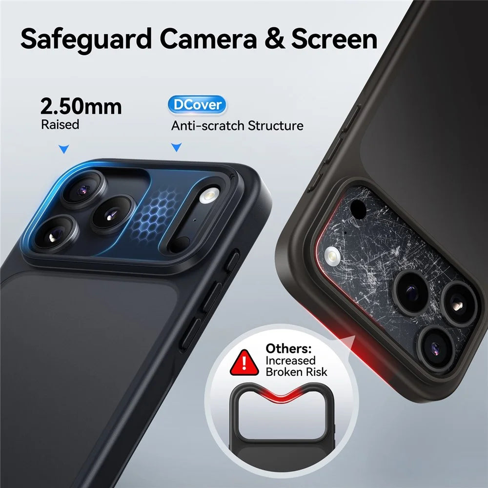 CASEKOO for iPhone 18 Pro / 17 Pro Case PC + TPU Matte Finish Anti-Fingerprint Phone Cover - Black - 3