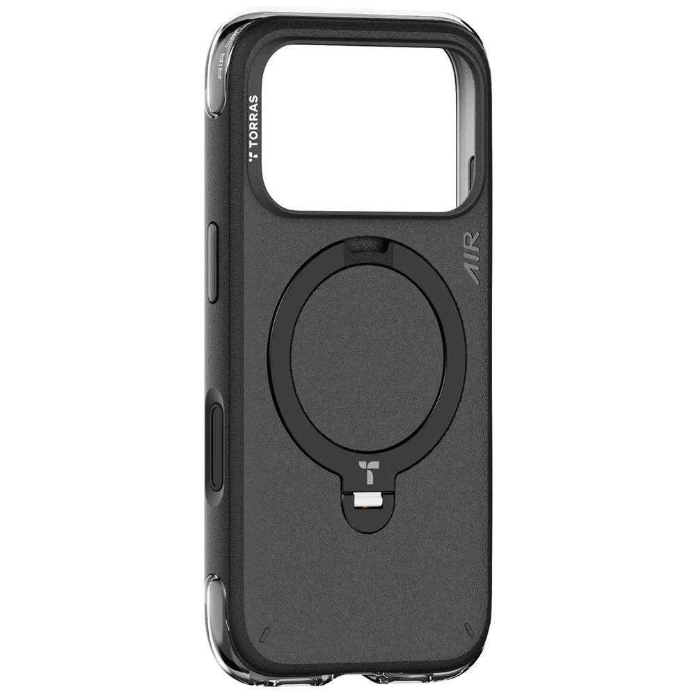 TORRAS Ostand Q3 Air Essential for iPhone 18 Pro Max / 17 Pro Max Magnetic Case Rotating Kickstand PC + TPU Phone Cover - Black - 1