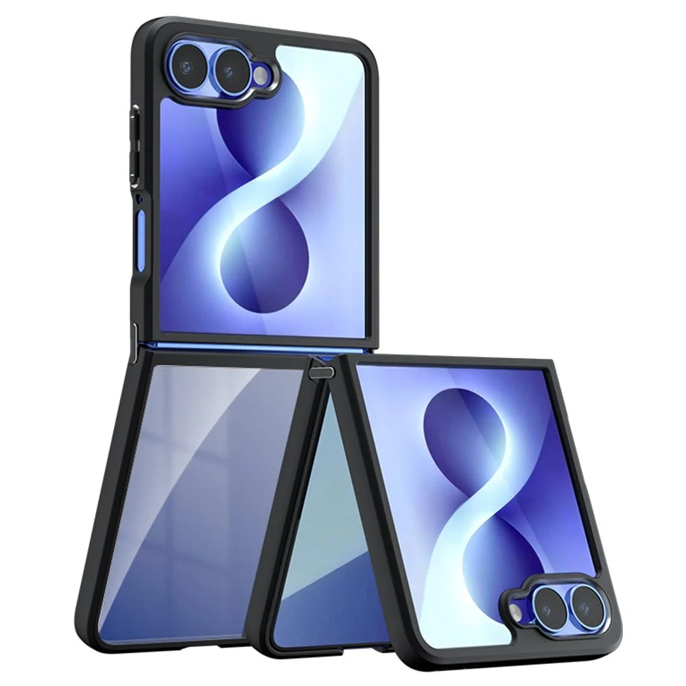 For Samsung Galaxy Z Flip8 Case TPU + PC Shockproof Phone Cover - Transparent - 2