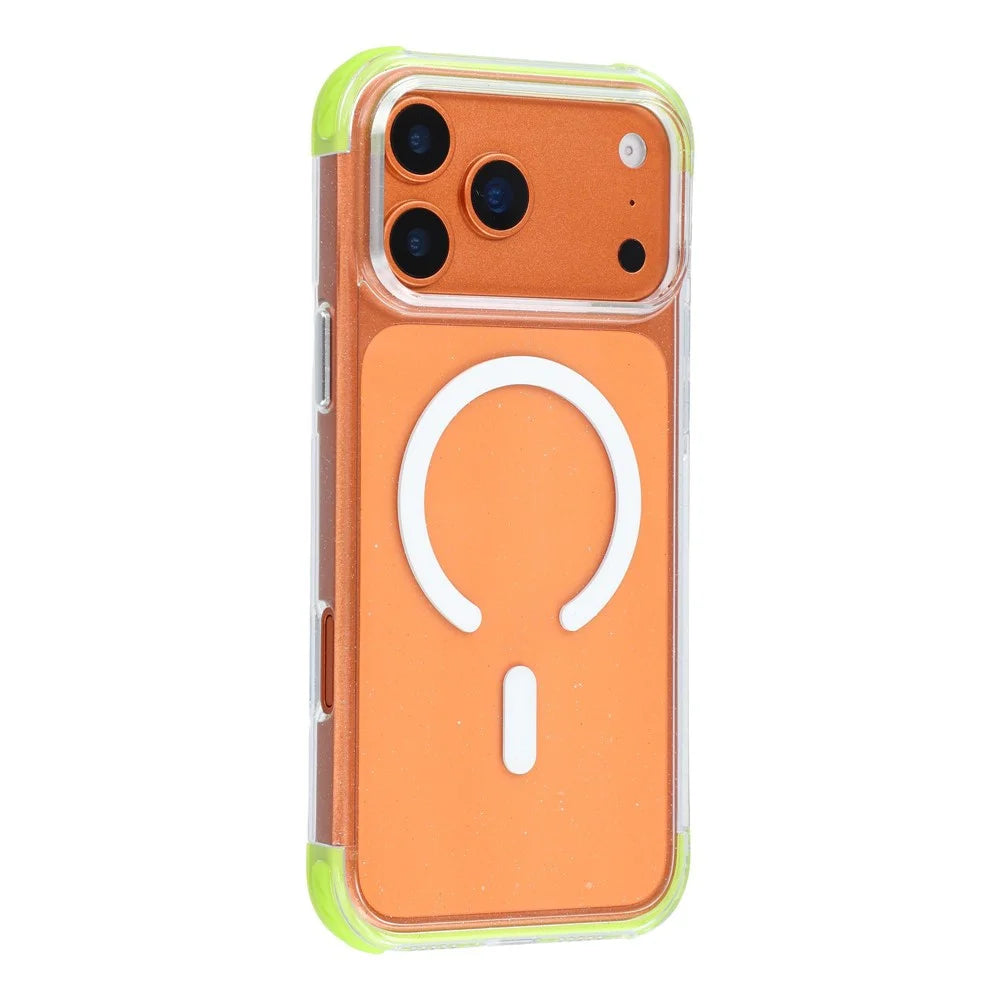 X-LEVEL for iPhone 18 Pro Max / 17 Pro Max Magnetic Case Glitter Crystal Clear PC Shockproof Phone Cover - Green - 2