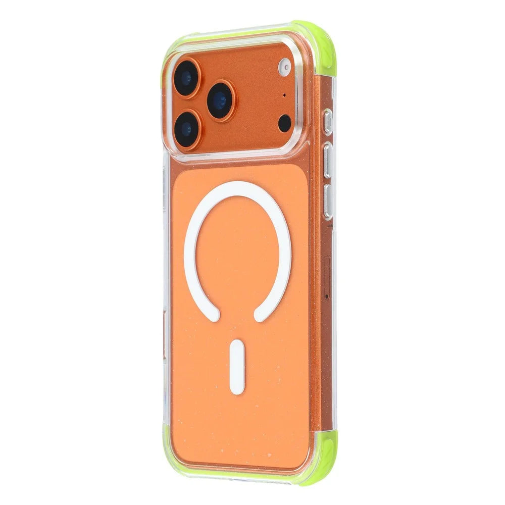 X-LEVEL for iPhone 18 Pro / 17 Pro Magnetic Case Glitter Crystal Clear PC Shockproof Phone Cover - Green - 1