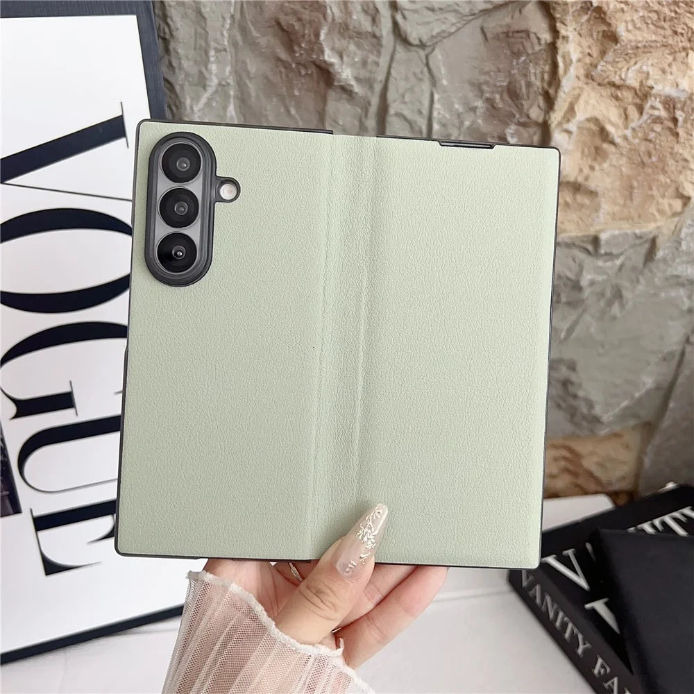 For Samsung Galaxy Z Fold8 Ultra Case Simple Design Shockproof PU + PC Phone Back Cover - Green - 2
