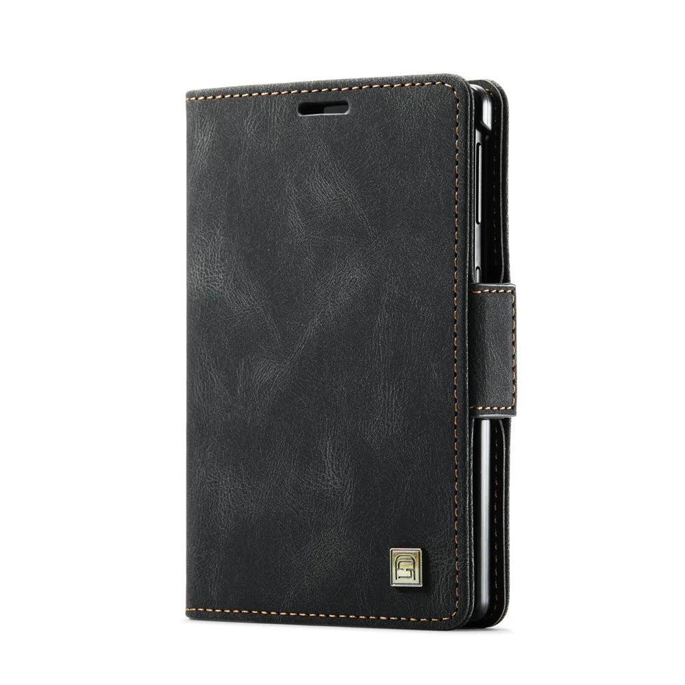 AUTSPACE for Samsung Galaxy Z Fold8 Wallet Case  A01 Leather Stand Cover with RFID Blocking Card Holder - Black - 1
