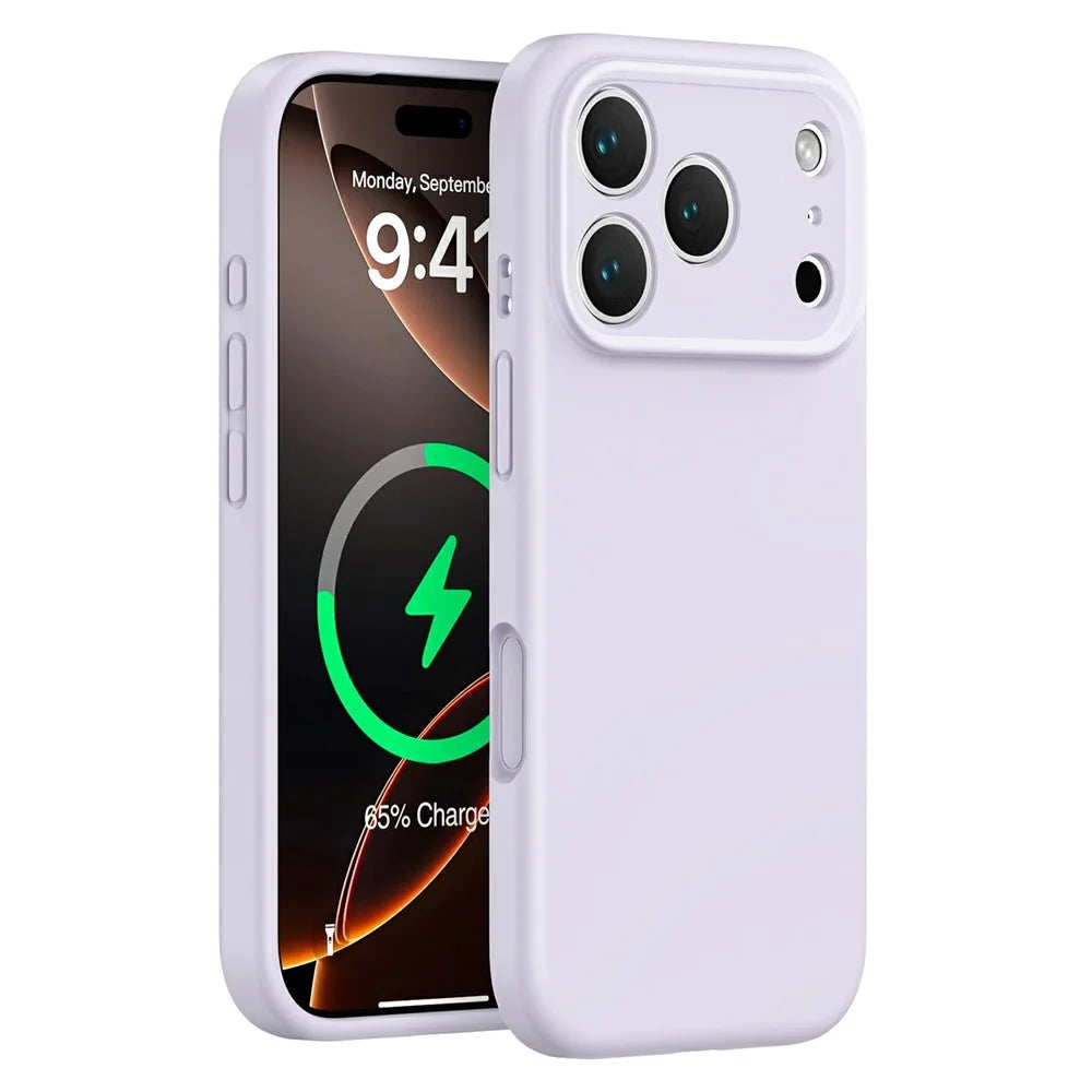 For iPhone 18 Pro / 17 Pro Case Compatible with MagSafe Precise Cutouts PC + Liquid Silicone Phone Cover - Purple - 1