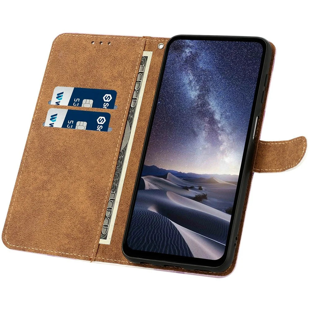For Samsung Galaxy A37 5G Case Pattern Printed Wallet Flip Stand PU Leather Phone Cover with Wrist Strap - Big Butterfly - 2