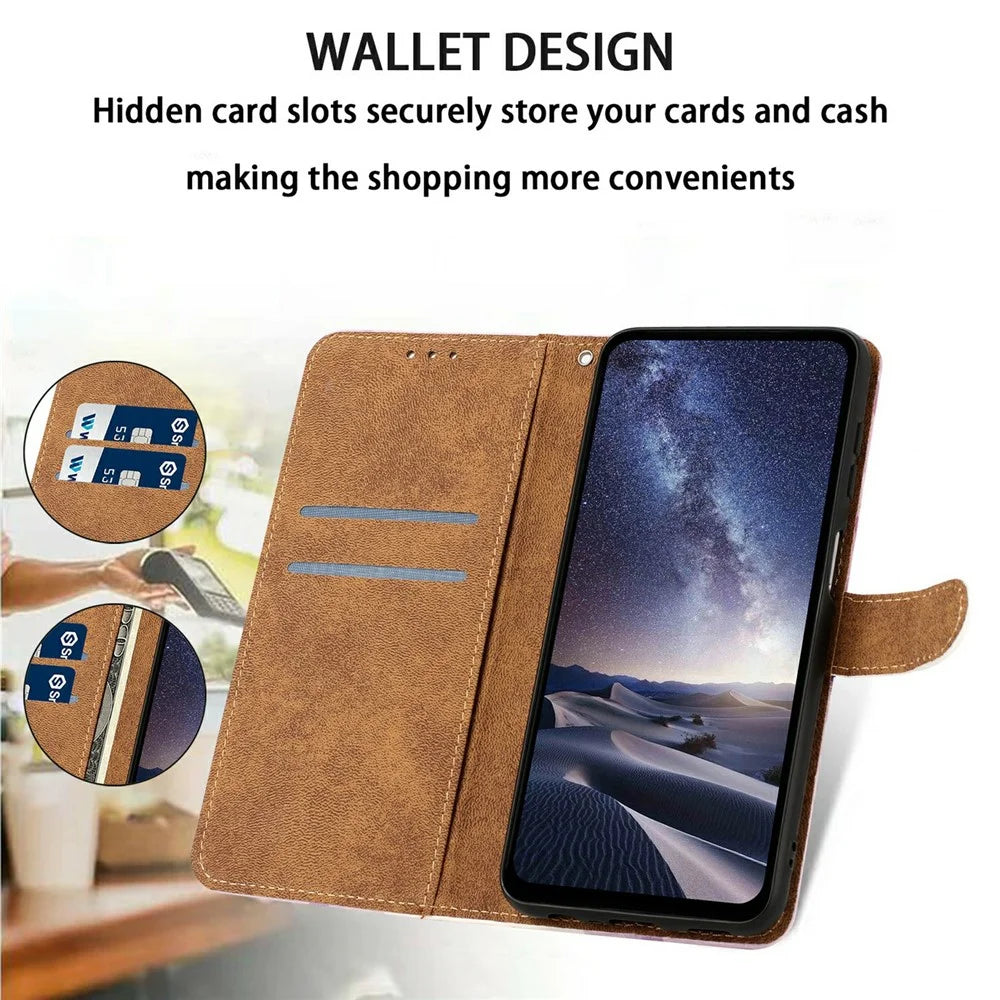 For Google Pixel 11  /  Pixel 10  /  Pixel 10 Pro  /  Pixel 9  /  Pixel 9 Pro Case Pattern Printed Wallet Flip Stand PU Leather Phone Cover with Wrist Strap - Blue Floral - 4