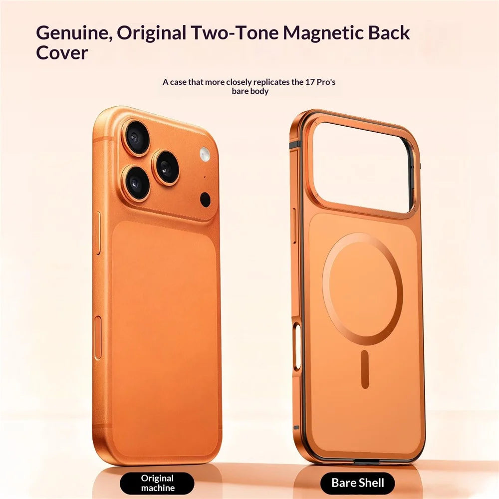 For iPhone 17 Pro Max Magnetic Case Dual-Tone Alloy + Silicone + PC Ultra-Thin Shockproof Phone Cover - Blue - 6