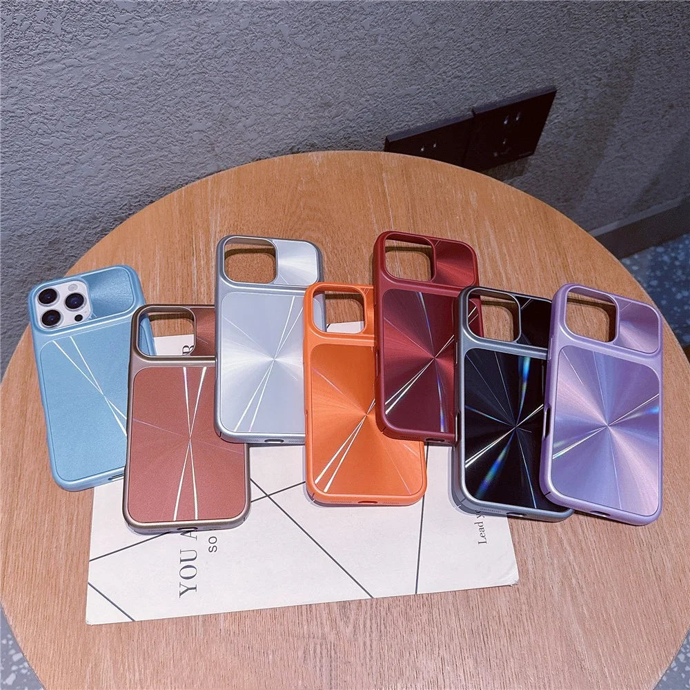 For iPhone 17 Pro Case Large Camera Cutout Aurora CD Pattern PC + TPU Phone Cover - Black - 7