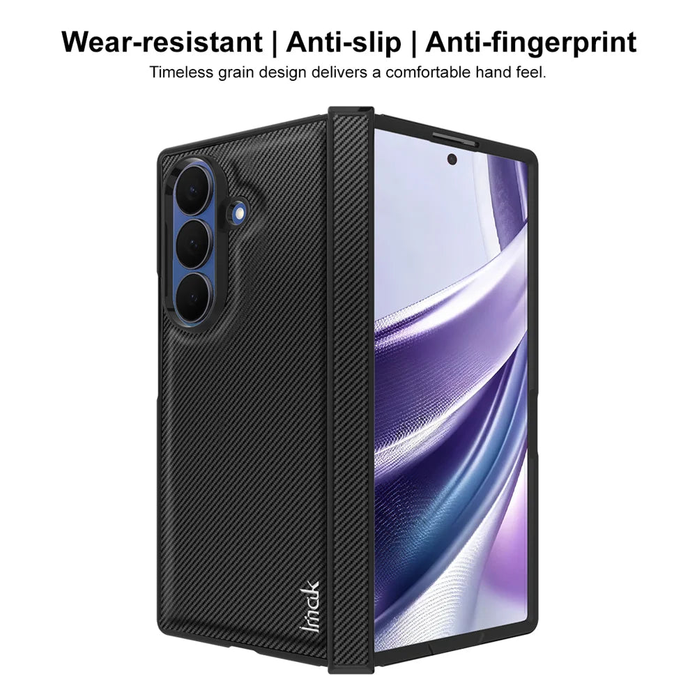 IMAK for Samsung Galaxy Z Fold8 Ultra Ruiyi Series Case Carbon Fiber Texture Leather + PC Phone Cover - As Shown - 5