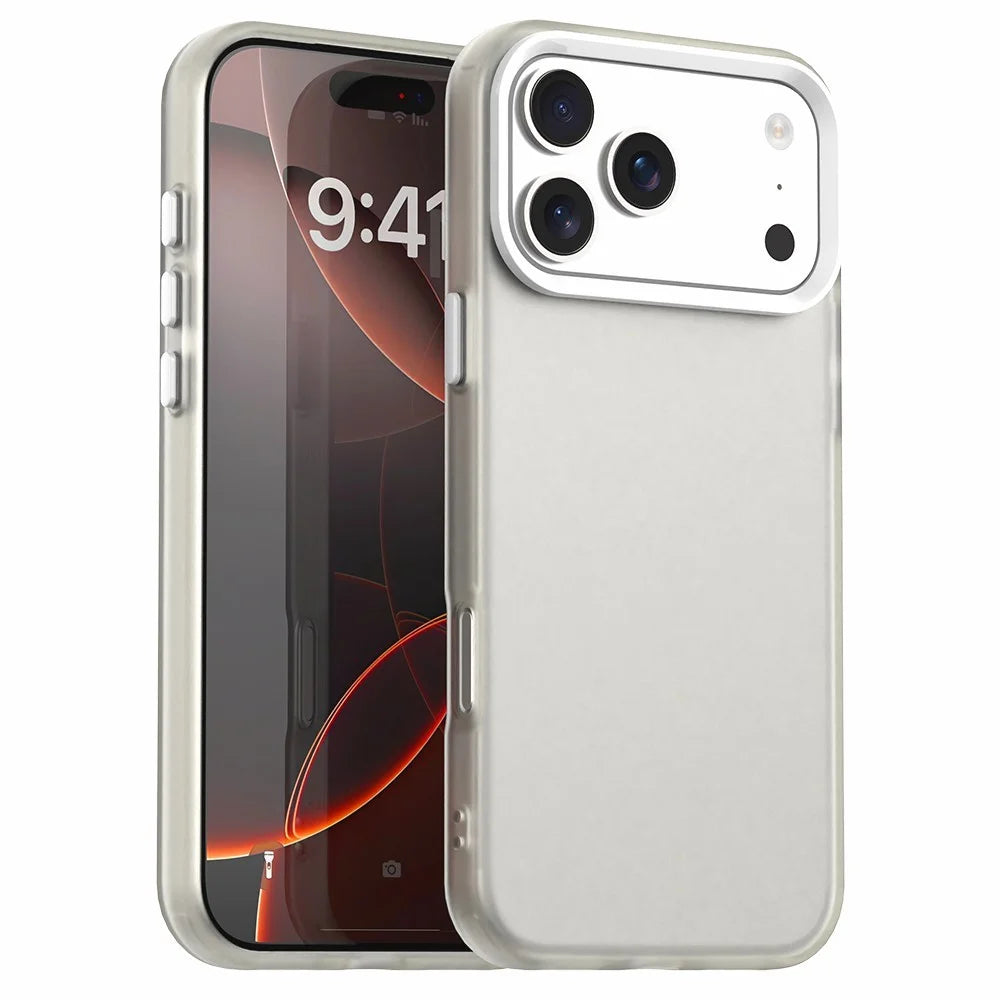 For iPhone 18 Pro Max / 17 Pro Max Case PC + TPU + PET Matte Anti-Drop Phone Back Cover - White - 1