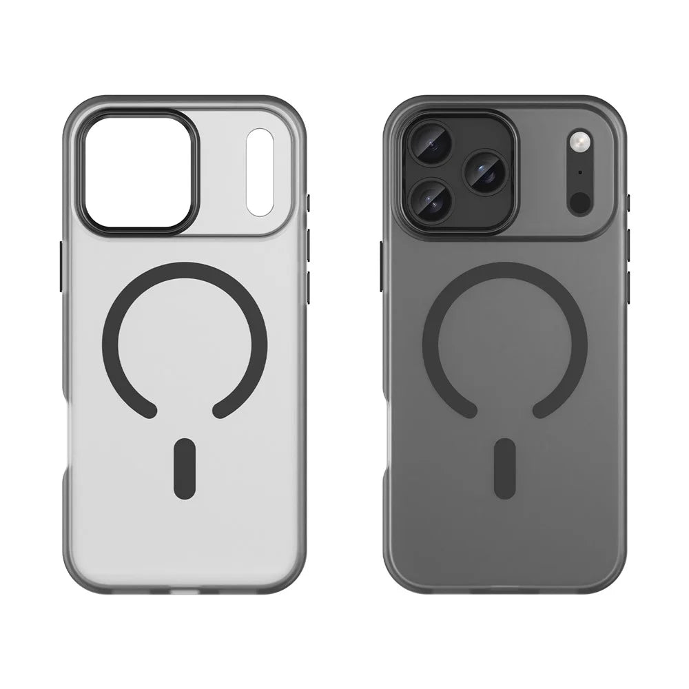 For iPhone 18 Pro Max  /  17 Pro Max Magnetic Case TPU + PC Matte Translucent Phone Back Cover - Black - 2