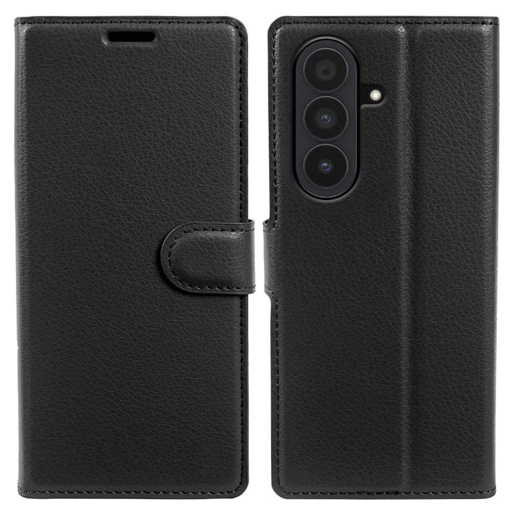 For Samsung Galaxy Z Fold8 Ultra Case Wallet Stand Litchi Texture Shockproof Leather Phone Cover - Black - 1