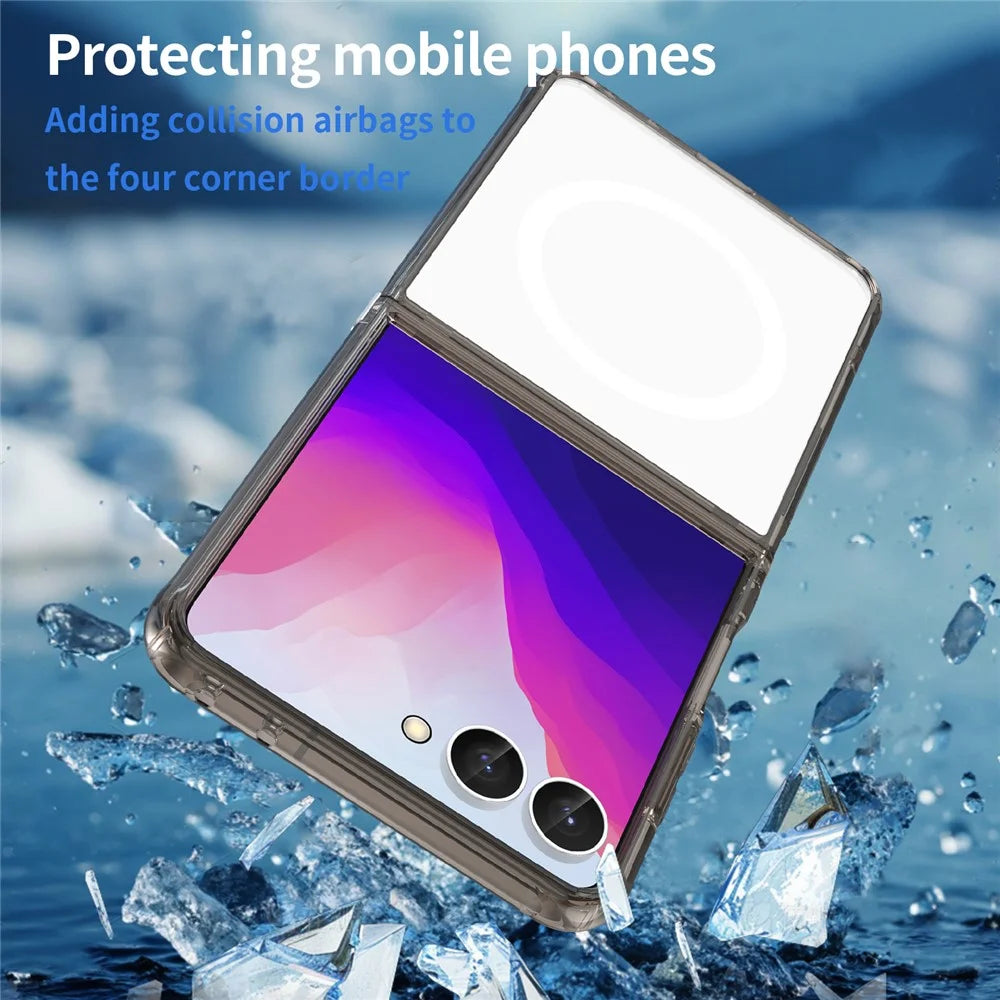 For Samsung Galaxy Z Flip8 Case TPU + Acrylic Phone Back Cover Anti Yellowing - Black - 5