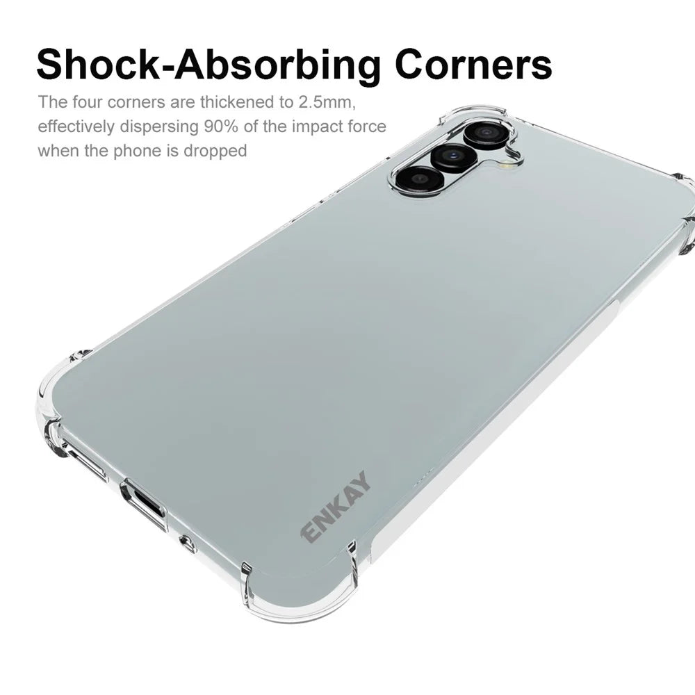 ENKAY HAT PRINCE For Samsung Galaxy A54 5G Shock-absorbed Thickened Corners TPU Cell Phone Case Anti-slip Strip Edge Clear Phone Cover - 2