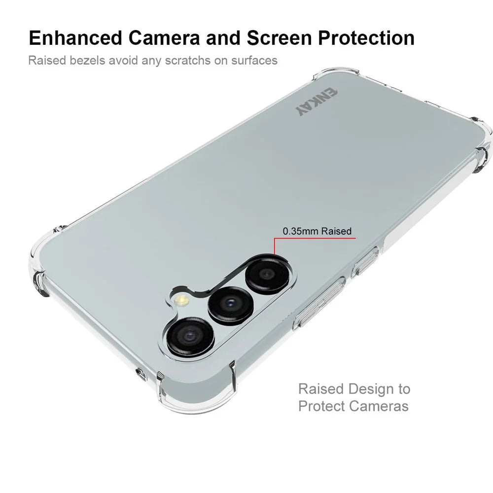 ENKAY HAT PRINCE For Samsung Galaxy A54 5G Shock-absorbed Thickened Corners TPU Cell Phone Case Anti-slip Strip Edge Clear Phone Cover - 3