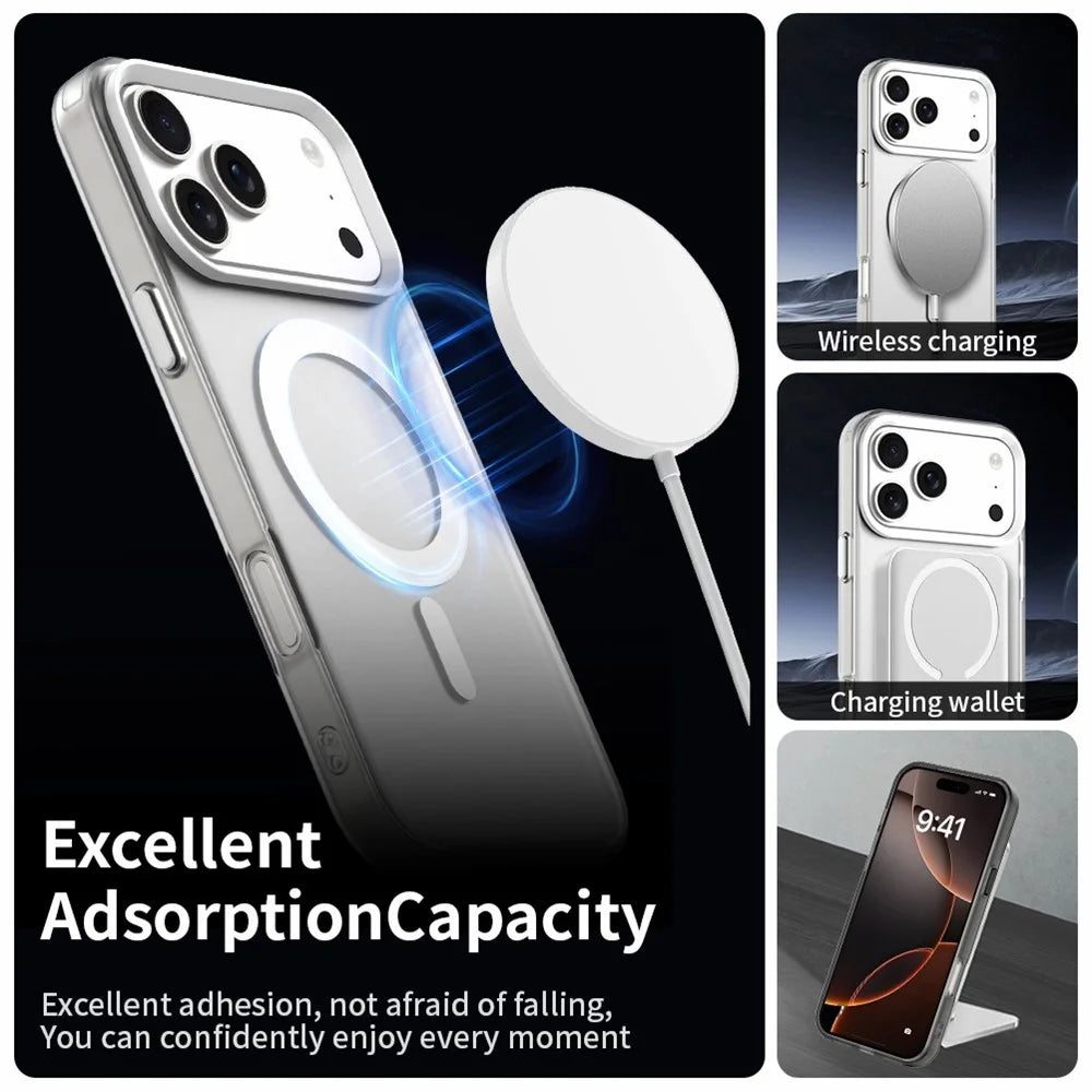 For iPhone 18 Pro / 17 Pro Magnetic Case Anti Drop Hybrid Phone Back Cover - White - 2