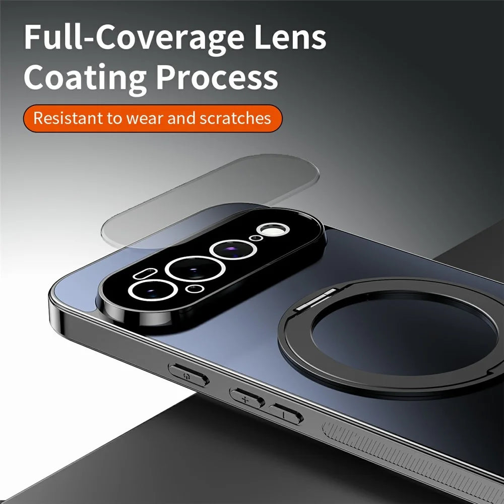For Google Pixel 11 Case Magnetic Rotating Kickstand TPU Phone Cover with Full Lens Protection - Blue - 3