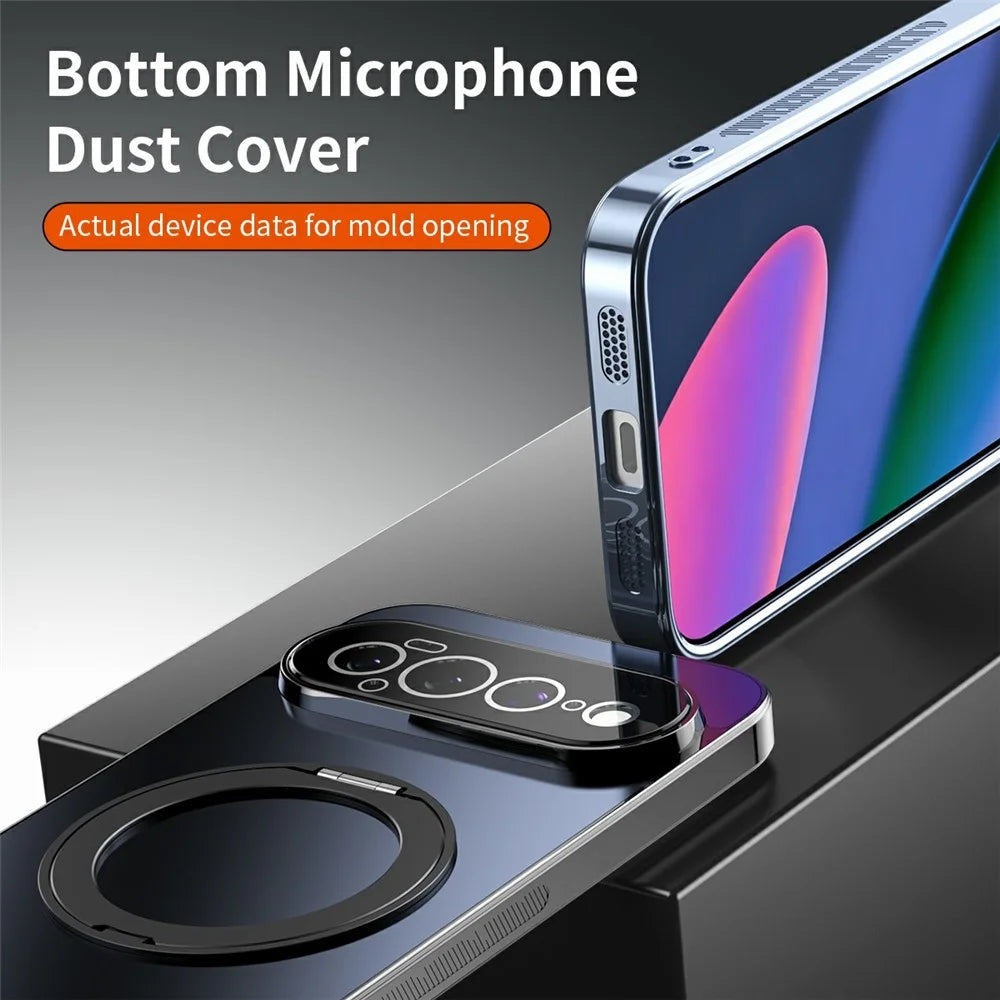 For Google Pixel 11 Case Magnetic Rotating Kickstand TPU Phone Cover with Full Lens Protection - Blue - 4