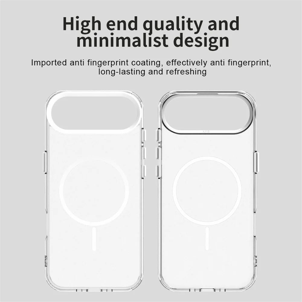 For iPhone Air Magnetic Case PC + TPU + PET Air Cushion Shockproof Phone Cover - White - 4