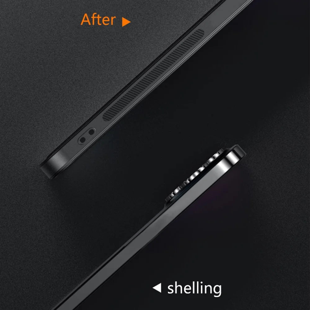For Samsung Galaxy S26 FE Case PU TPU PC Phone Back Cover with Metal Lens Frame - Black - 6