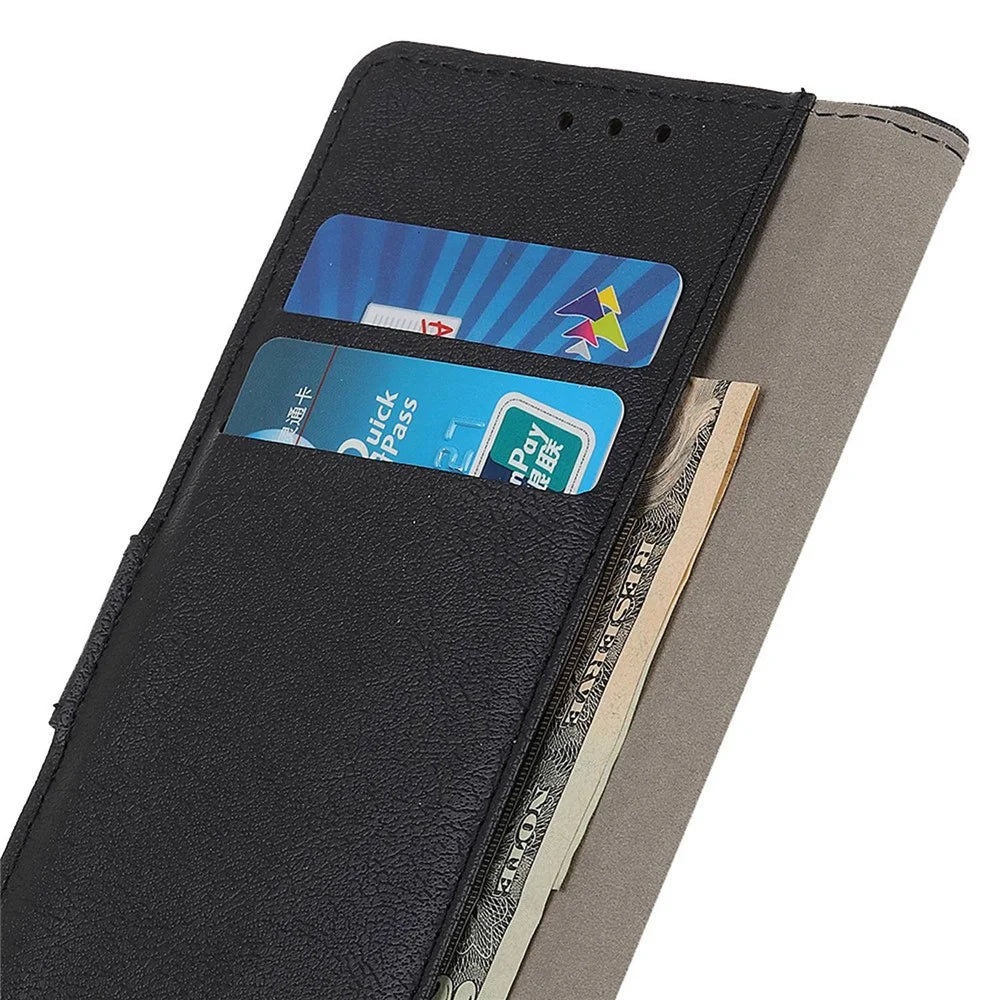 Textured Phone Case for Samsung Galaxy A34 5G, Well-protected PU Leather Stand Shell Folio Flip Wallet Cover - Black - 4