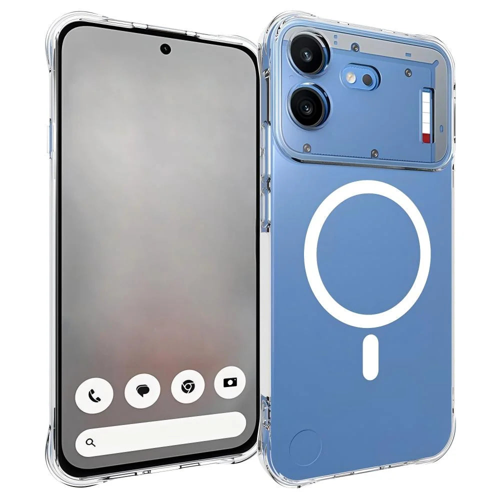 WANLONFENG for Nothing Phone (4b) WL1 Series 2.0mm Magnetic Case Clear TPU Phone Back Cover with 2Pcs Screen Films - Transparent - 2