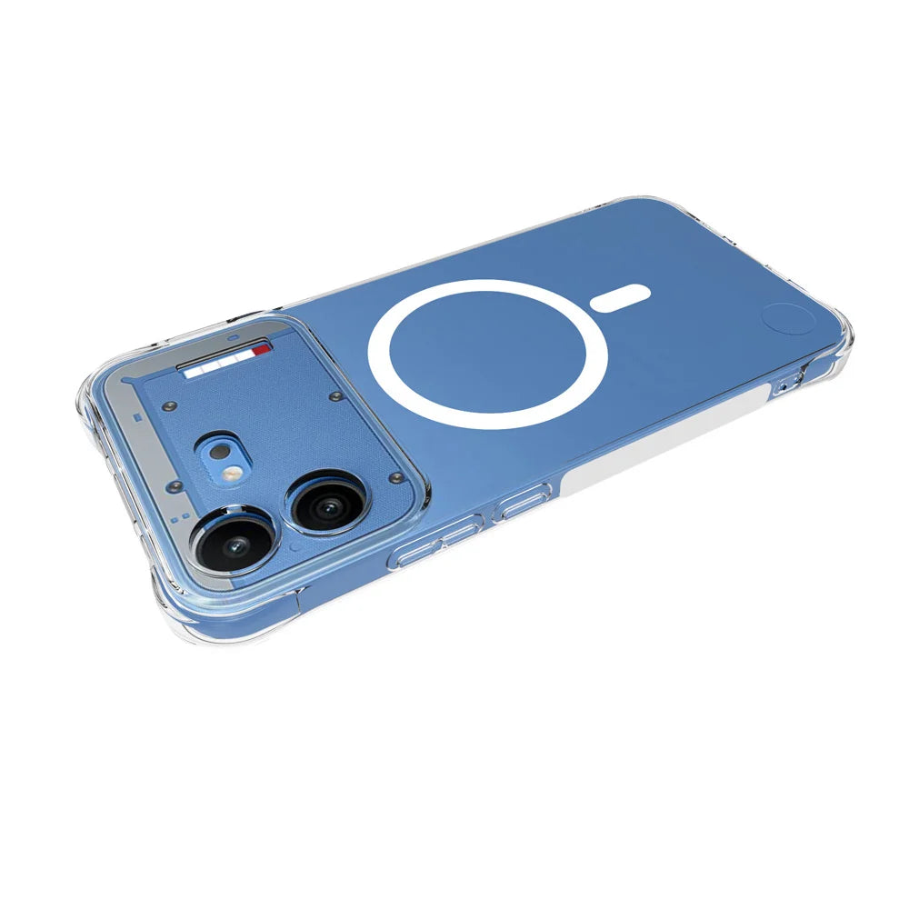 WANLONFENG for Nothing Phone (4b) WL1 Series 2.0mm Magnetic Case Clear TPU Phone Back Cover with 2Pcs Screen Films - Transparent - 3
