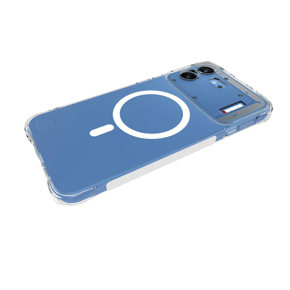 WANLONFENG for Nothing Phone (4b) WL1 Series 2.0mm Magnetic Case Clear TPU Phone Back Cover with 2Pcs Screen Films - Transparent - 4