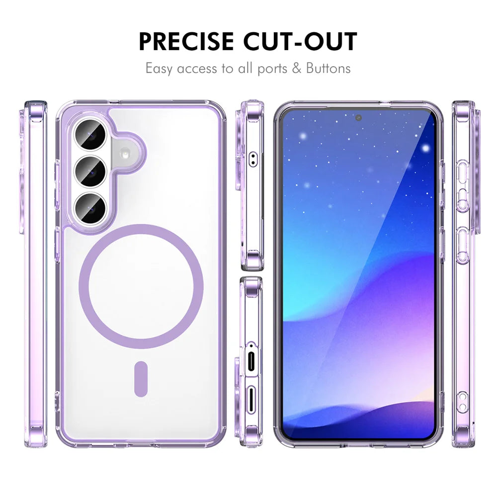 HAT PRINCE for Samsung Galaxy S24+ / Galaxy S25+ ENKAY  Magnetic Case Clear TPU Phone Cover with High Aluminium-silicon Glass Screen Protector (Fingerprint Unlock) - Black - 4