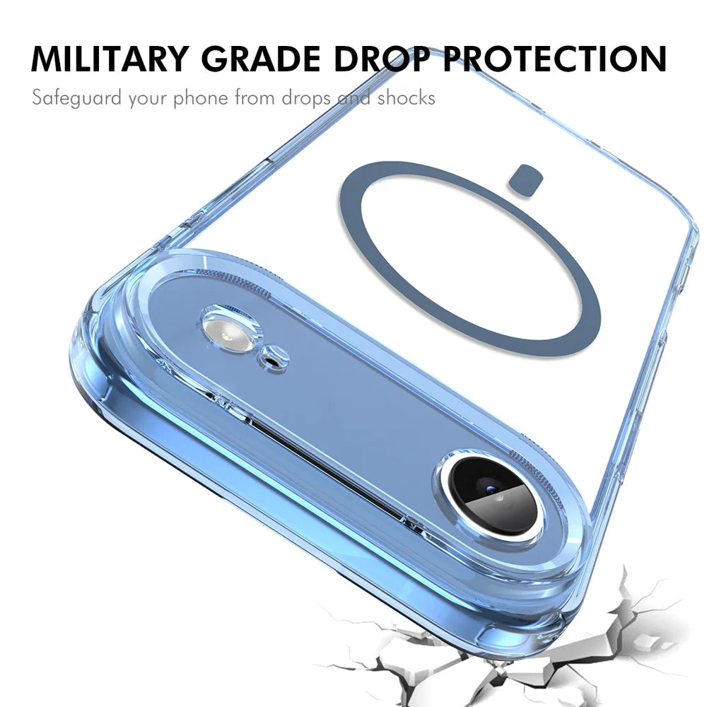 HAT PRINCE for iPhone Air ENKAY  Magnetic Case Crystal Clear TPU Phone Cover with High Aluminium-silicon Glass Screen Protector - Black - 3