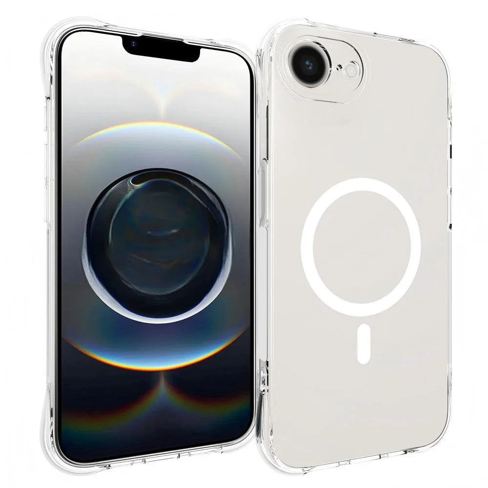 WANLONFENG for iPhone 16e / iPhone 17e WL2 Series 2.0mm Magnetic Case Clear TPU Phone Back Cover with Screen Film - Transparent - 2