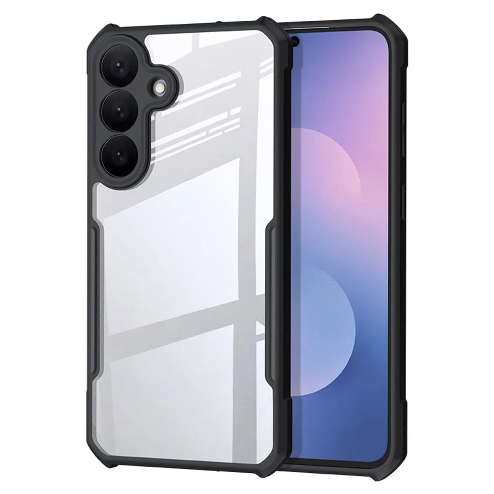 XUNDD For Samsung Galaxy S26 FE Case Dropproof TPU + Acrylic Clear Back Phone Cover - Black - 1