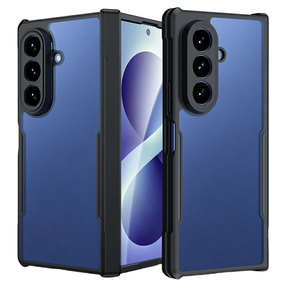 XUNDD For Samsung Galaxy Z Fold8 Ultra Case Dropproof TPU + Acrylic Clear Back Phone Cover - Black - 1