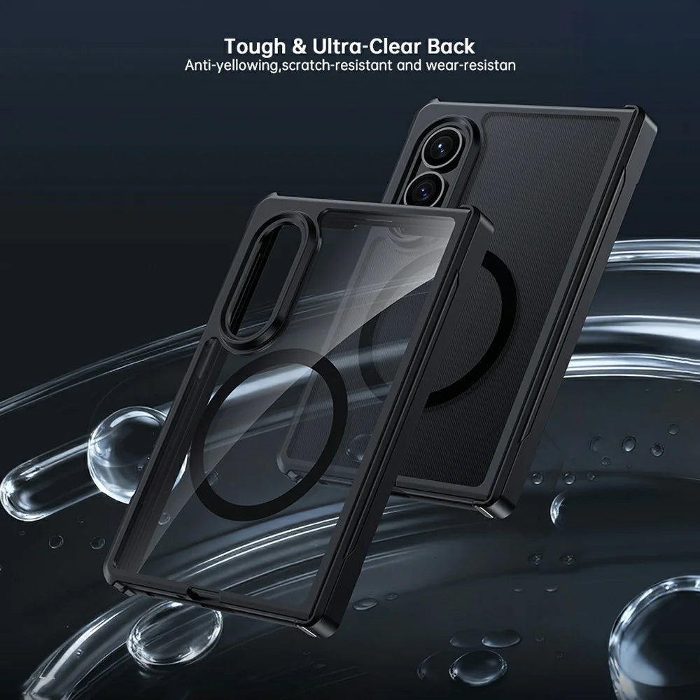 For Samsung Galaxy Z Fold8 Magnetic Case TPU + PC Folding Hinge Shockproof Phone Cover - Black - 7