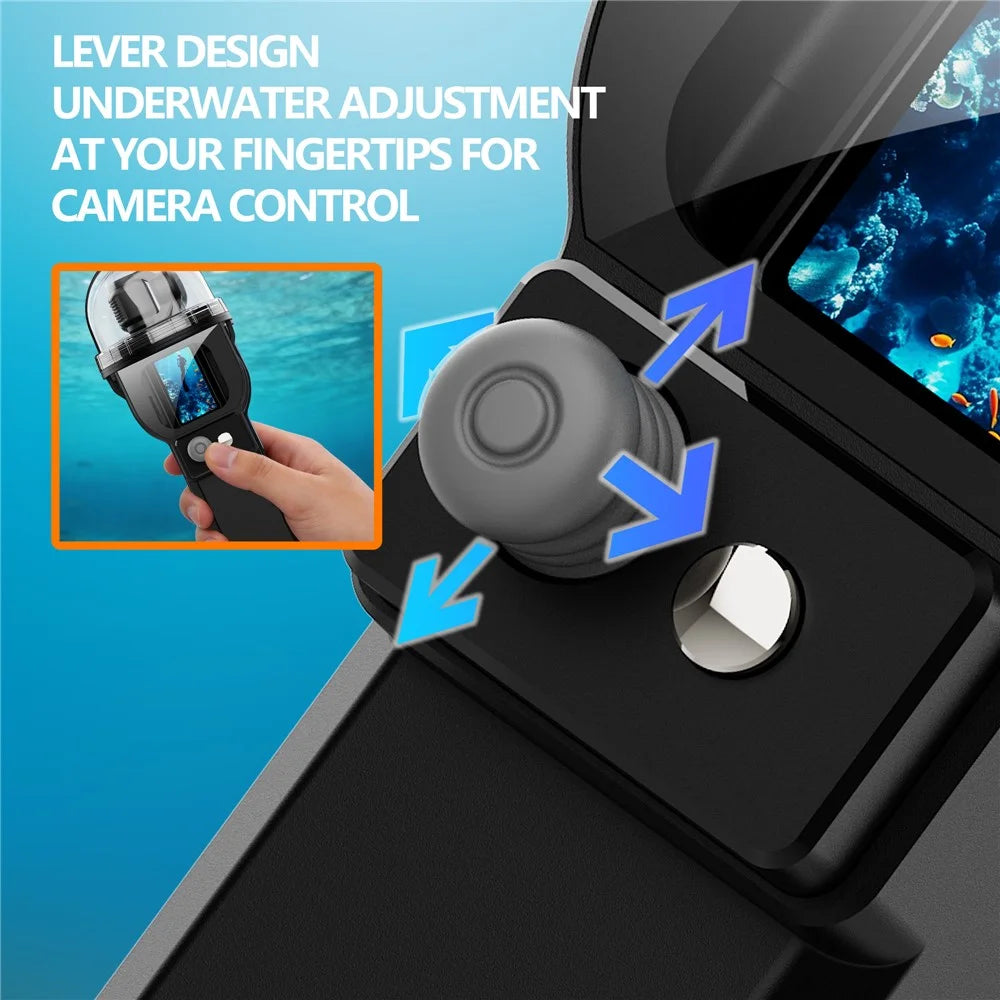 For DJI Osmo Pocket 3 Waterproof Case 30m Depth Underwater Joystick Control HD Clear Shooting Cover - Black - 6