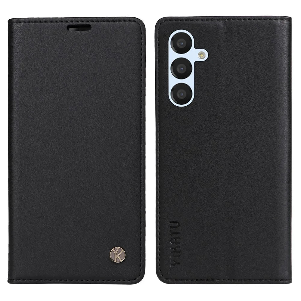YIKATU For Samsung Galaxy A54 5G YK- 001 Anti-fall PU Leather Flip Wallet Case Strong Magnetic Auto-absorbed Stand Anti-scratch Phone Cover - Black - 1