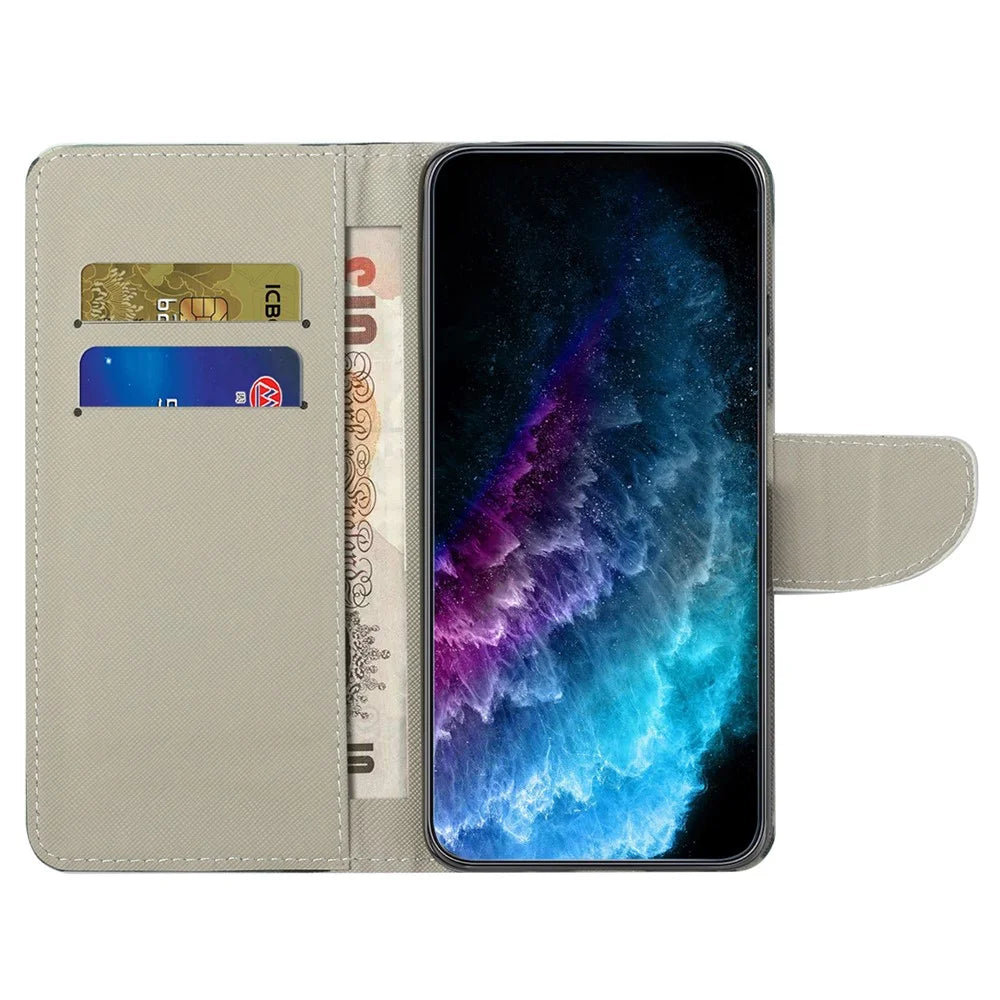 For Samsung Galaxy A34 5G Pattern Printing PU Leather Flip Folio Case Cross Texture Shockproof TPU Inner Shell Wallet Stand Phone Cover - Green Tree - 2