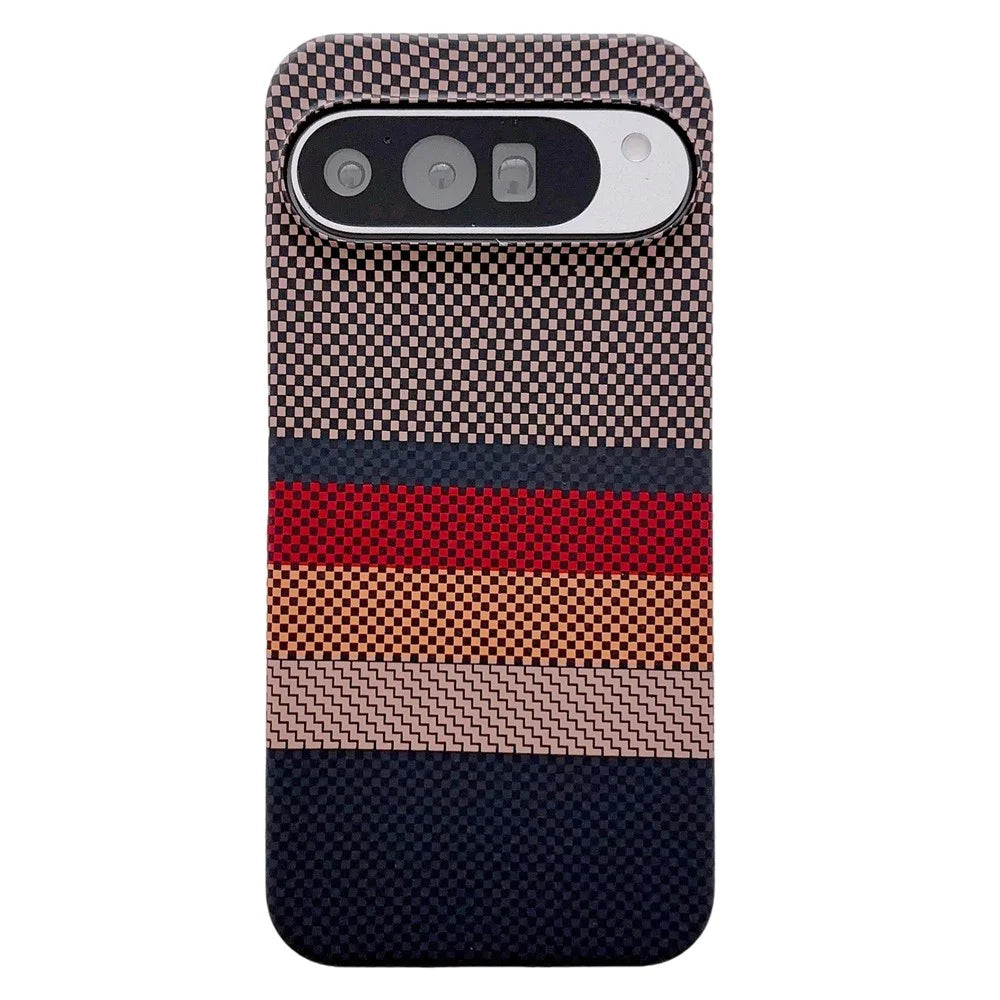 For Google Pixel 11 / Pixel 11 Pro Magnetic Case Water Transfer Printing Geometric Pattern Slim PC Phone Cover - Brown - 1