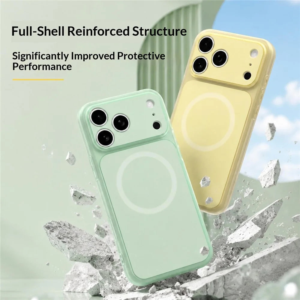 For iPhone 17 Pro Case Compatible with MagSafe Hybrid Design PC + TPU Protective Phone Cover - Green - 3