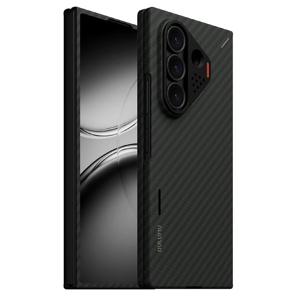 AULUMU For Samsung Galaxy Z Fold8 Ultra Aramid Fiber Case Urta Thin Phone Cover with Real-Time Temperature Monitoring - Black - 1