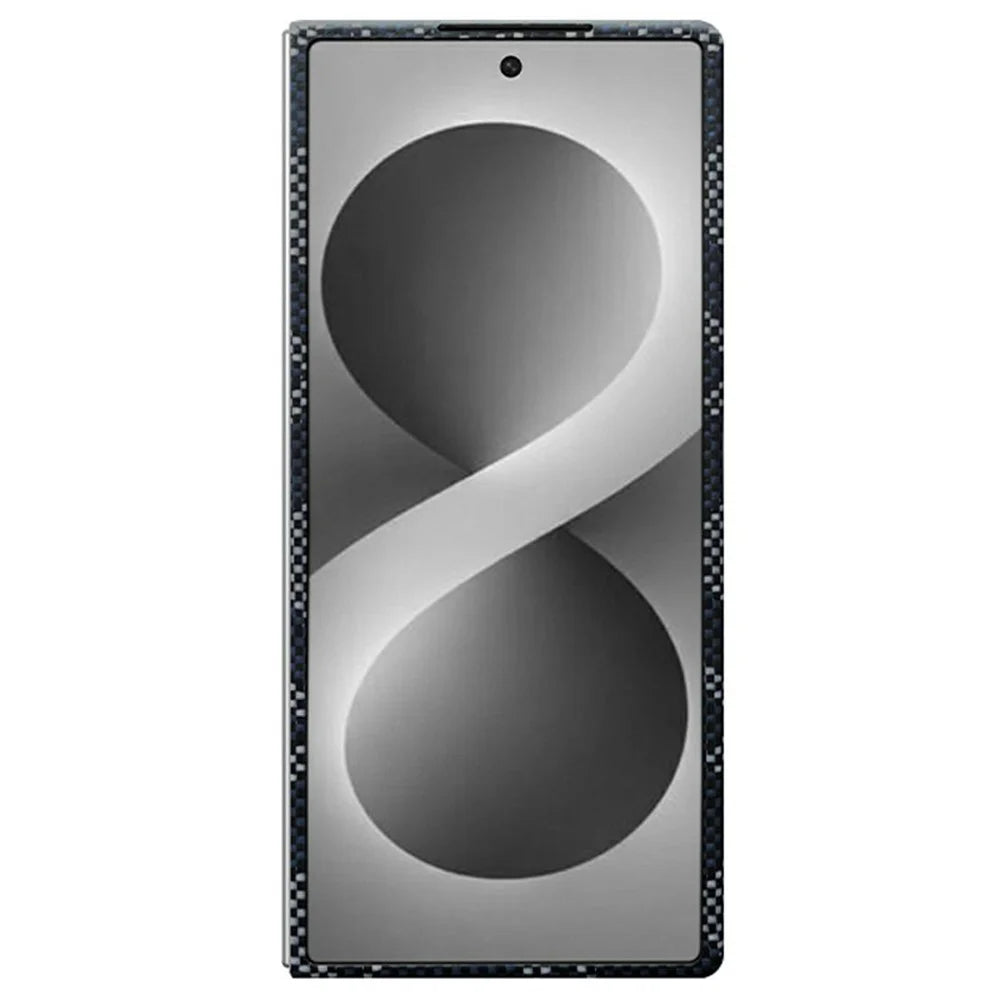 For Samsung Galaxy Z Fold8 Ultra Magnetic Case Geometric Pattern Aramid Fiber Phone Cover with Metal Lens Frame  /  Front Frame - 2