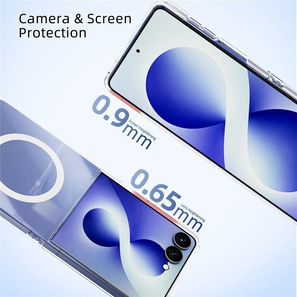 ABEEL for Samsung Galaxy Z Flip8 Magnetic Case Clear PC Anti Scratch Phone Cover - Transparent - 5