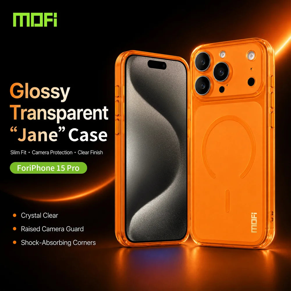 MOFI for iPhone 15 Pro Simple Series Matte Translucent TPU Full-Cover Phone Case with Mirror Film - Black - 2