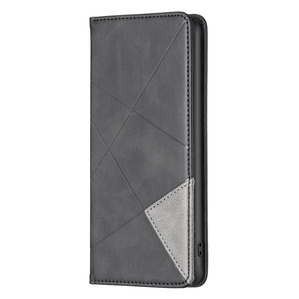 For Infinix Hot 11s NFC 4G Leather Case with Card Holder Imprinting Pattern Phone Stand Cover - Black - 7