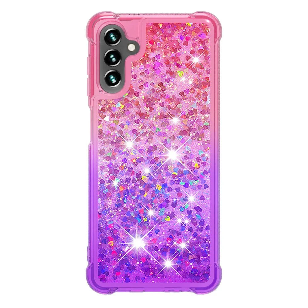 For Samsung Galaxy A54 5G TPU Case Gradient Quicksand Phone Back Cover - Pink  /  Purple - 2